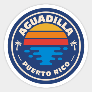 Retro Aguadilla Puerto Rico Vintage Beach Surf Emblem Sticker